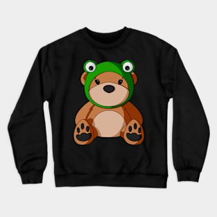 Frog Hat Teddy Bear Crewneck Sweatshirt